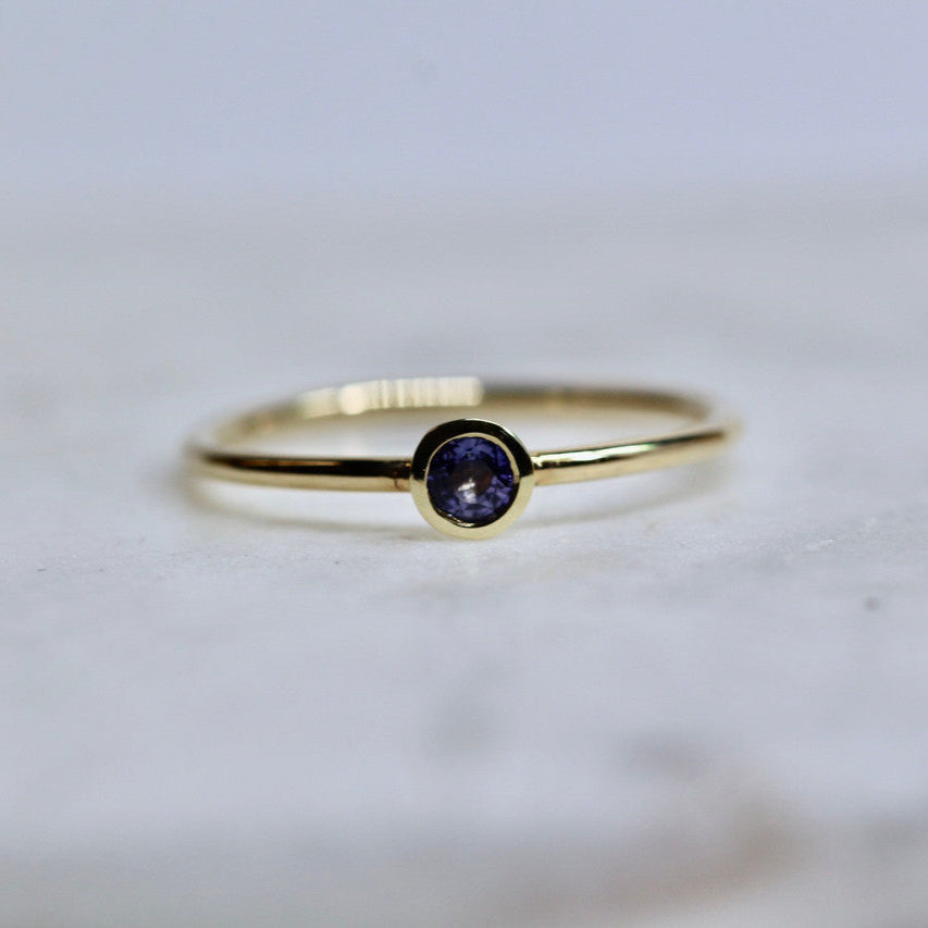 14K Yellow Gold Sapphire Ring