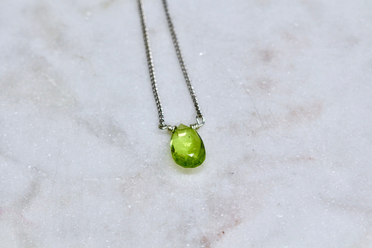 Handmade Sterling Silver 925 Peridot Necklace