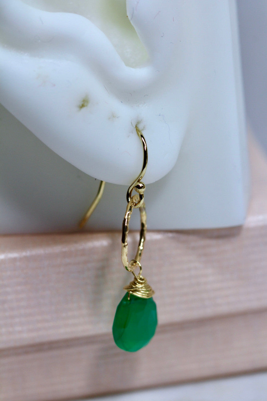 Handmade Green Onyx Earring