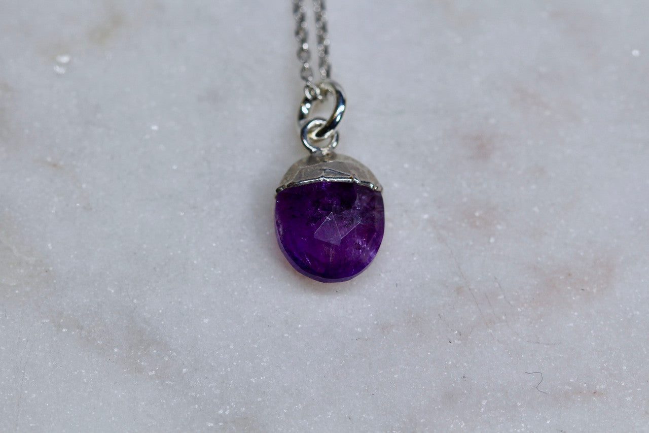Handmade Sterling Silver 925 Amethyst Necklace