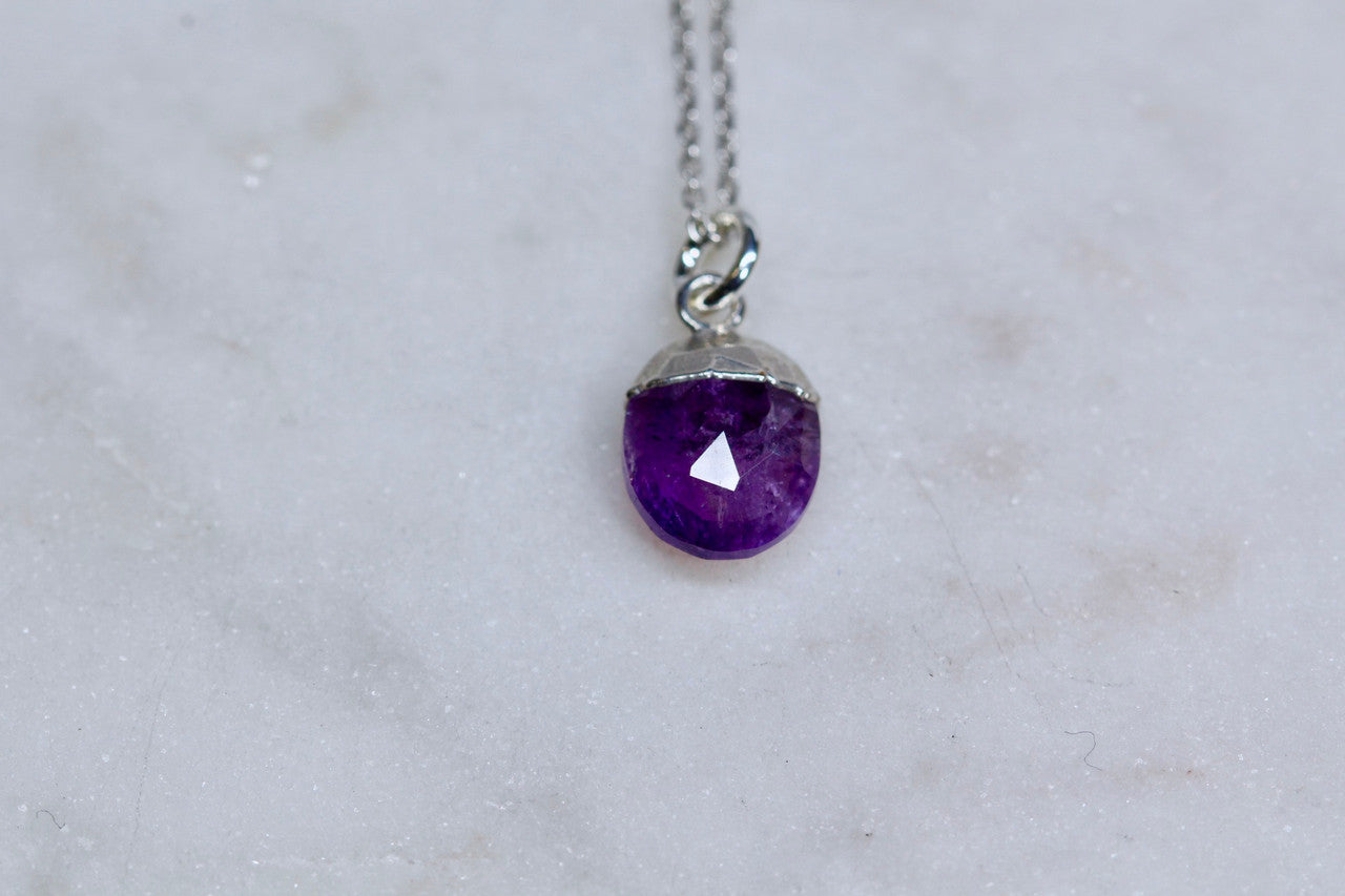 Unique Purple gemstone Necklace