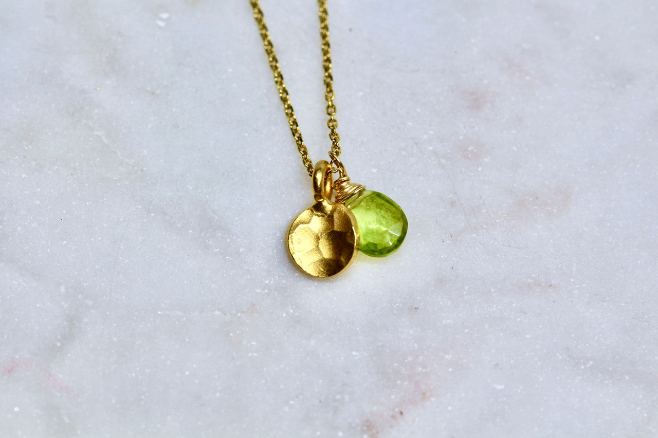 14K Yellow Gold Peridot