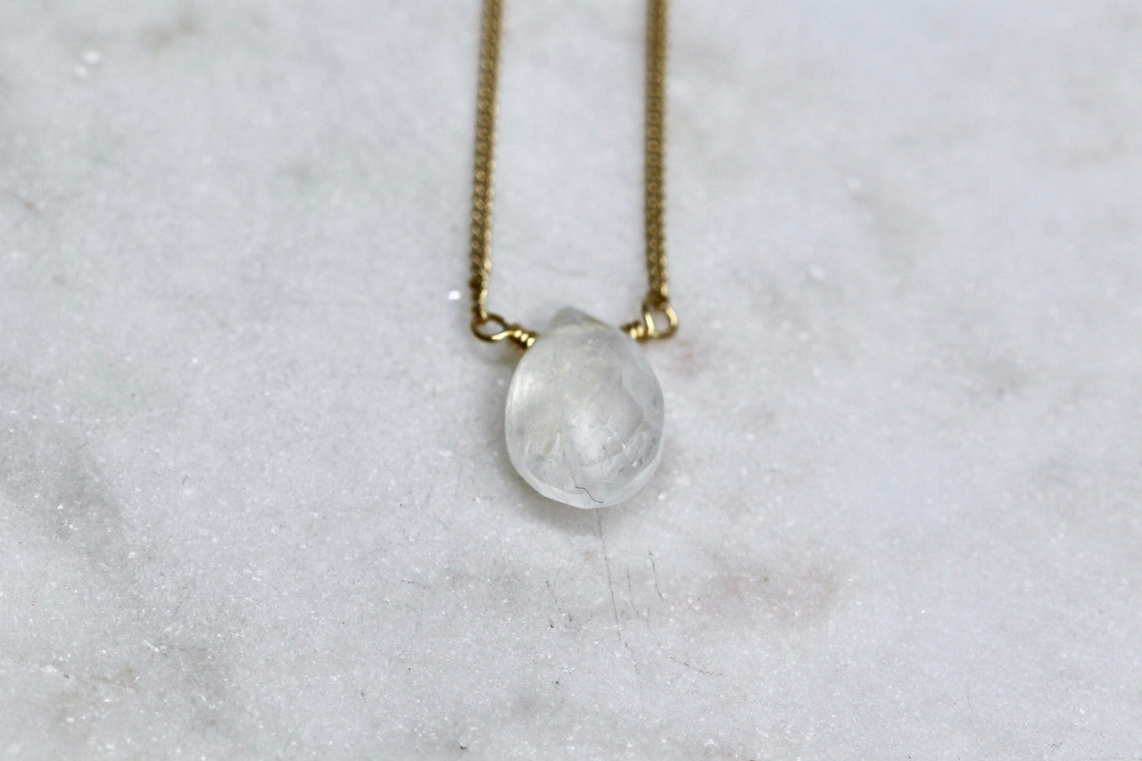 14K Yellow Gold Moonstone Pendant