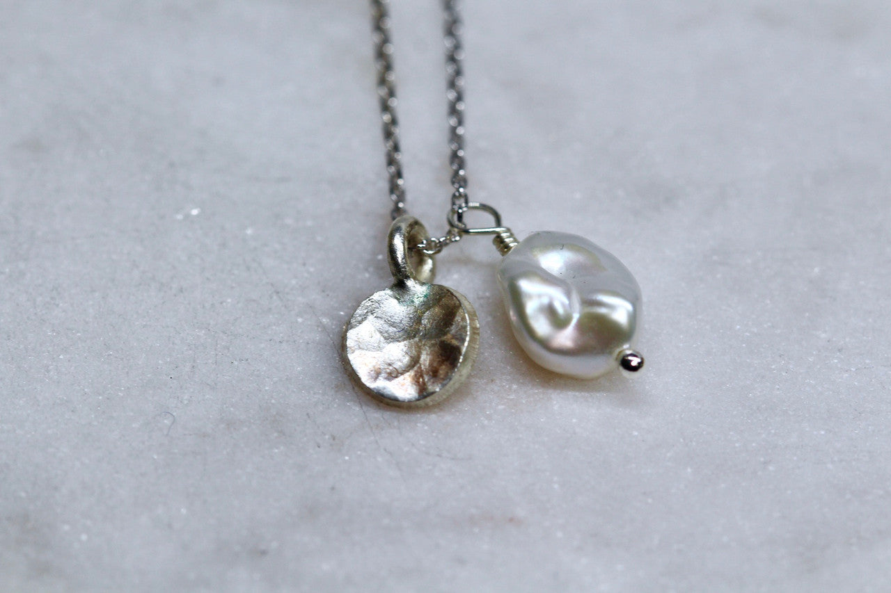 925 Sterling Silver Pearl Gemstone Necklace