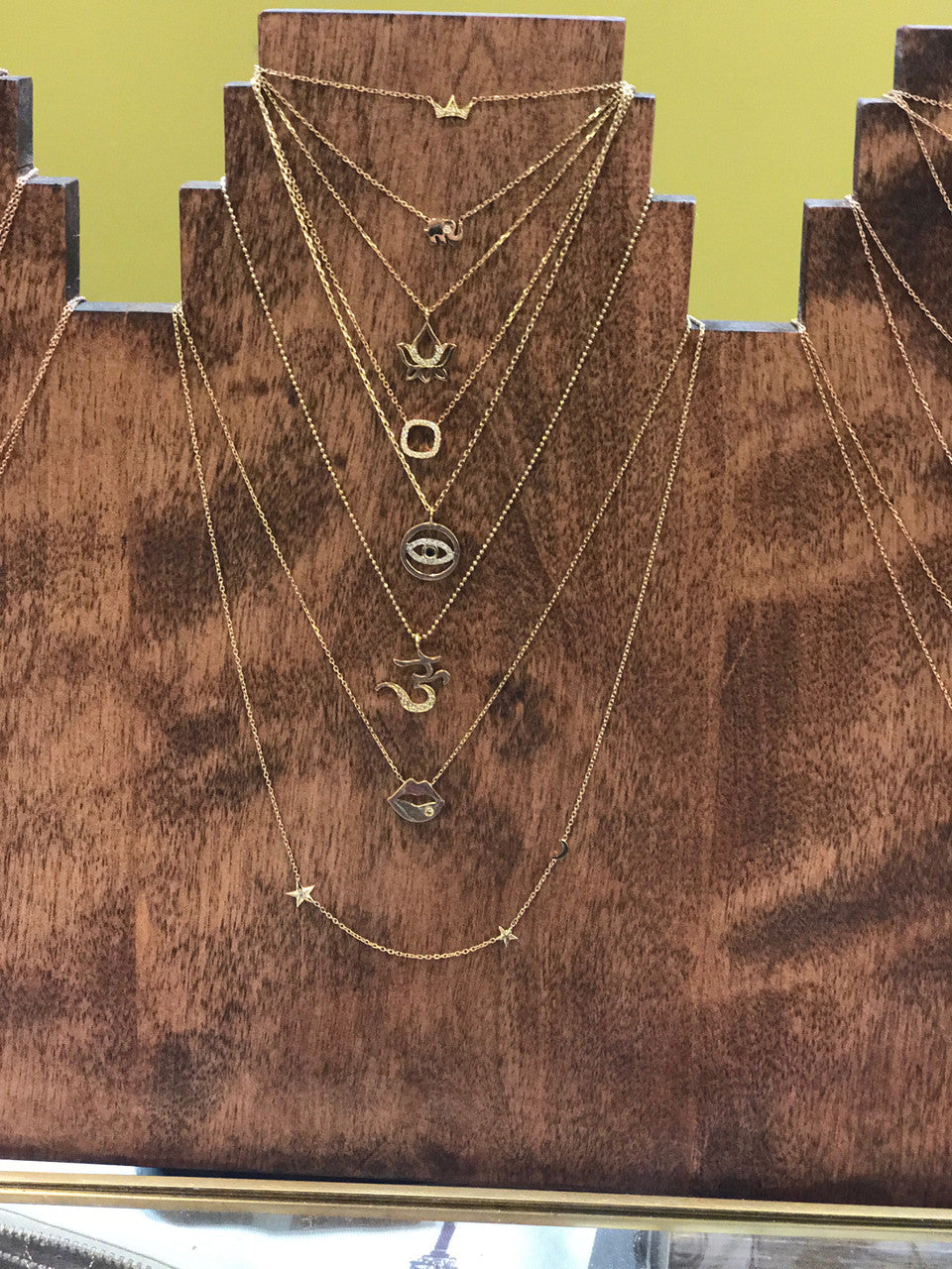 14K Yellow Gold Diamond Celestial Necklace, Diamond Moon & Star Necklace, Diamond Layering Necklace Hand Made