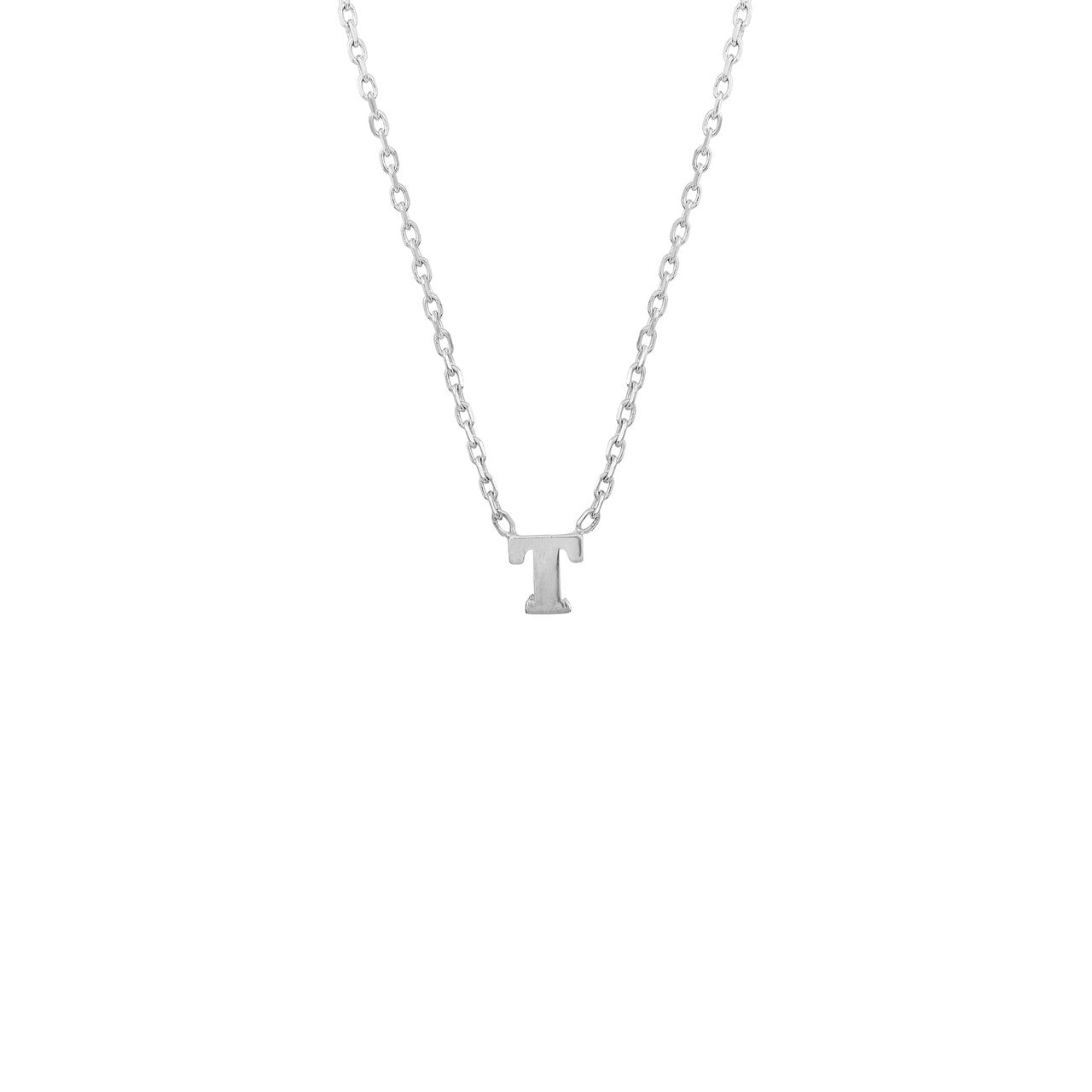 Solid Gold Tiny Initial Necklace, 14K Rose Gold Initial Necklace, Solid Gold Layering Necklace