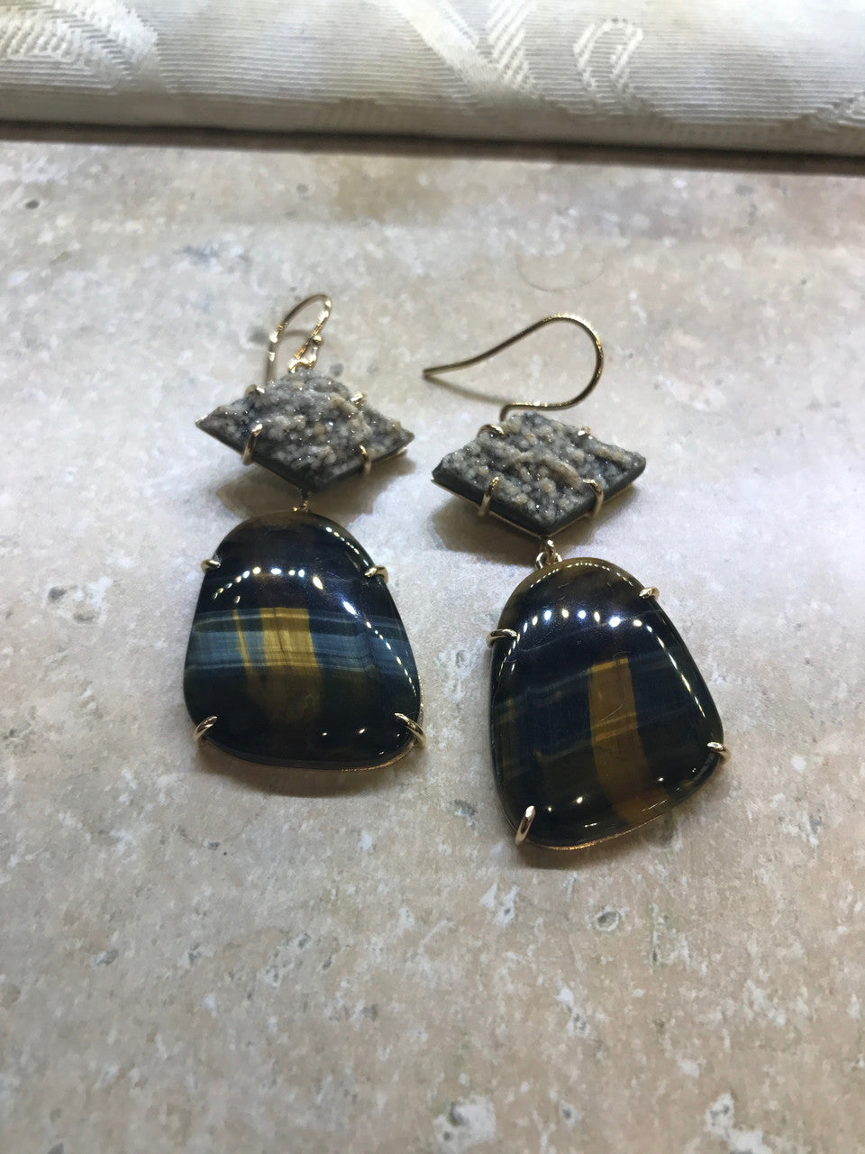 Sown here a pair Set in Solid 14k Gold!