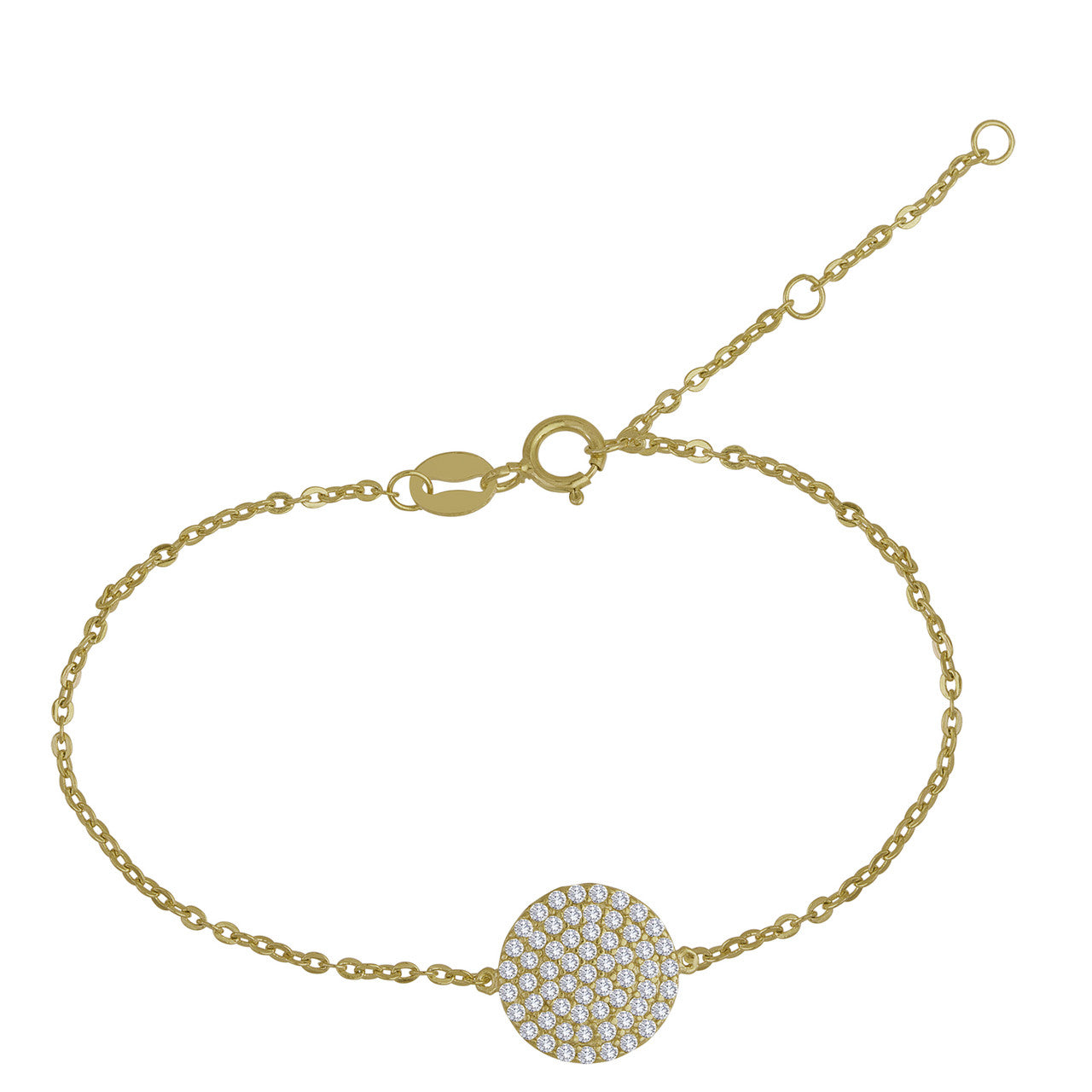 Pave Bracelet 14K Yellow Gold, Stackable Bracelet, Cubic Zirconia CZ Bracelet, Pave Bracelet