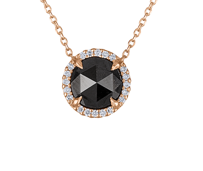 Very Unique Rose Cut Black Diamond Necklace
