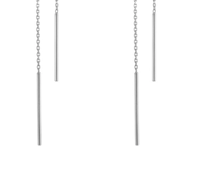 White Gold Threader Earrings