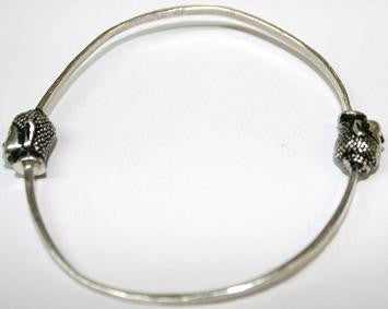925 Sterling Silver Buddha Bracelet, Buddha Bangle, Hammered Bangle