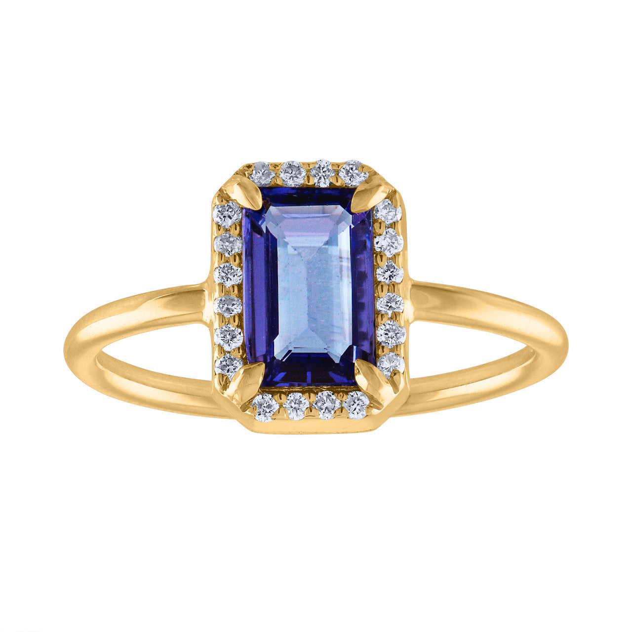 1.58 Ct Emerald Cut Tanzanite Diamond Engagment Ring, Hand Crafted Unique Tanzanite Diamond Anniversary Cocktail Ring