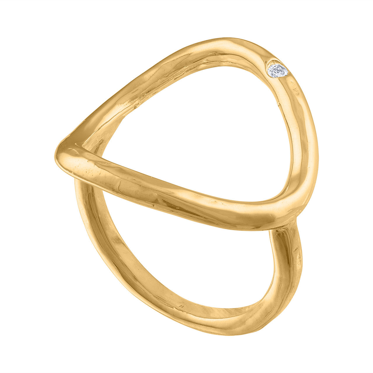 14K Yellow Gold Diamond Cocktail Ring, Diamond Gold Statement Ring, Middle Finger Ring, Gold Ring