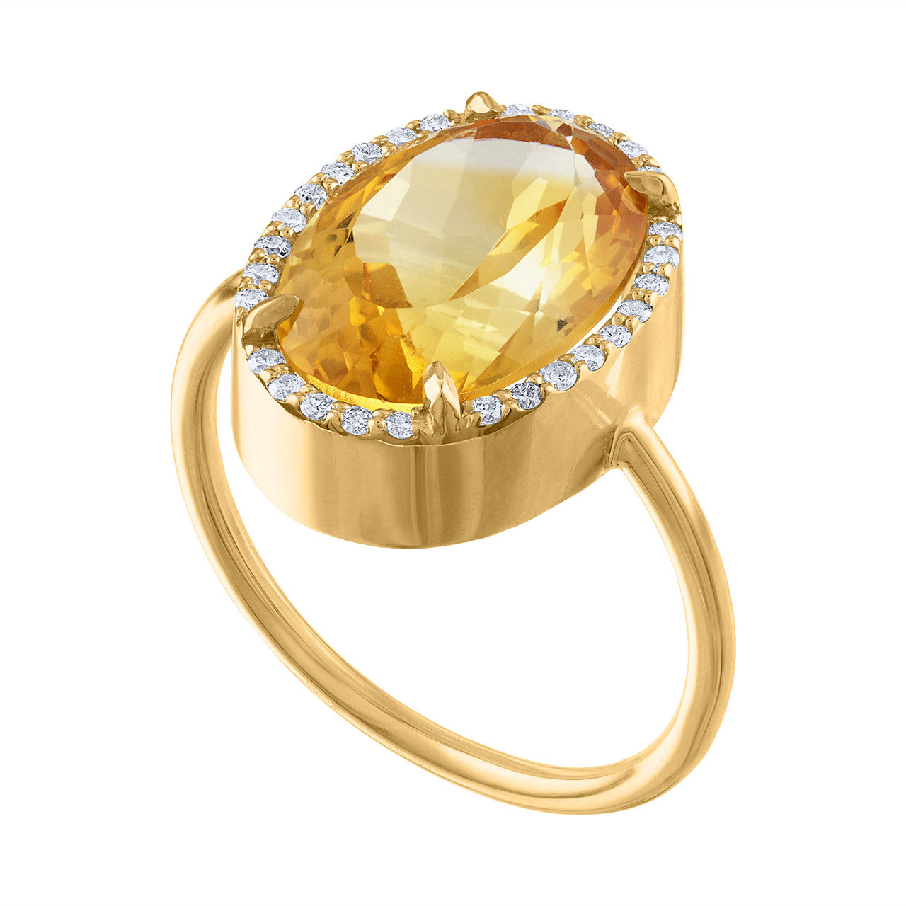5.05 Ct Diamond And Citrine Cocktail Ring, Citrine and Diamond Engagement Anniversary Ring, Statement Ring Hand Made
