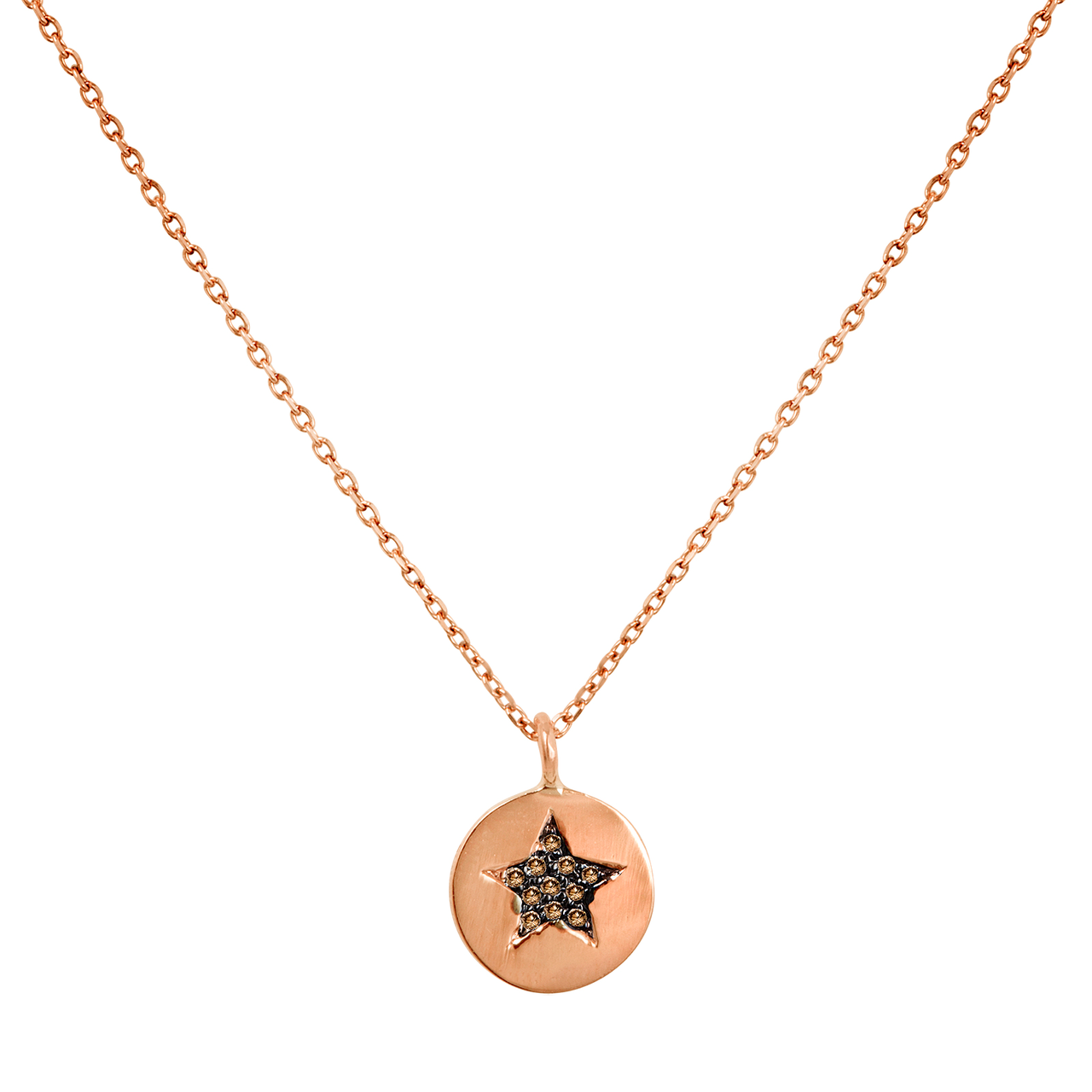 14k Rose Gold Diamond Micro Pave Star Pendant, Diamond Star Necklace, Diamond Layering Necklace Hand made