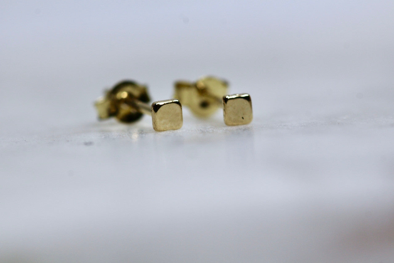 Handmade 14K Yellow Gold Tiny Earring