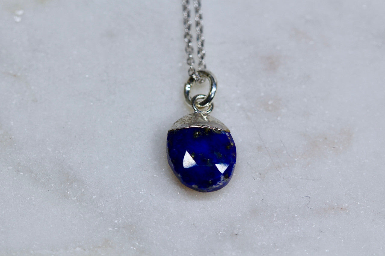 Handmade Sterling Silver 925 Lapis Lazuli Necklace