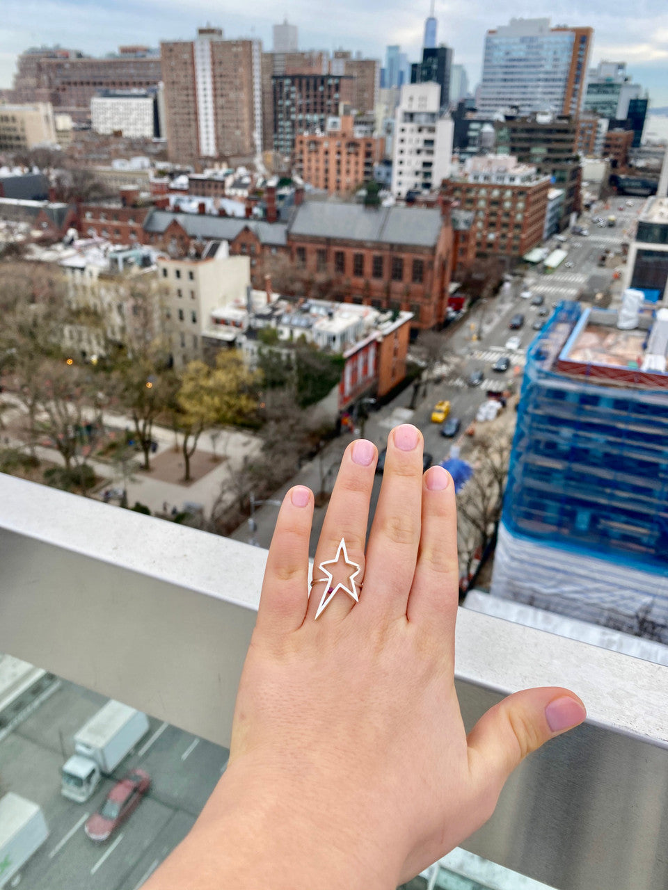 Sterling silver star custom ring