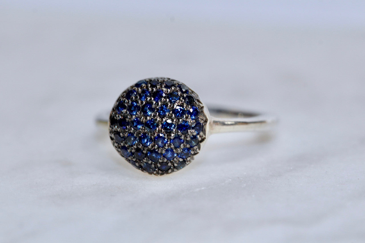 Unique Sterling Silver Sapphire 925 Ring