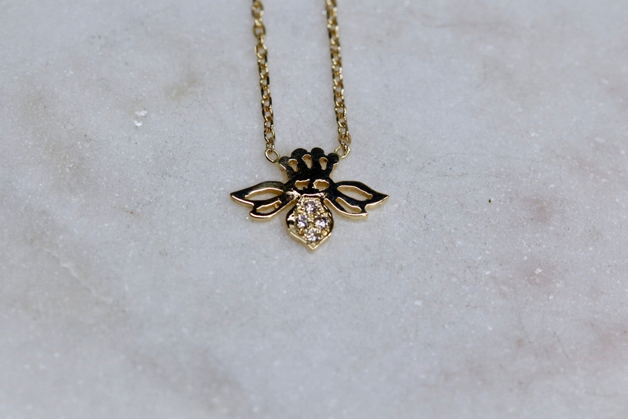 Diamond Bee Pendant