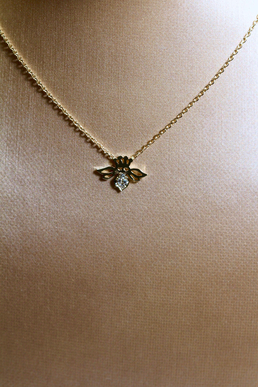 14K Yellow Gold Bee Pendant