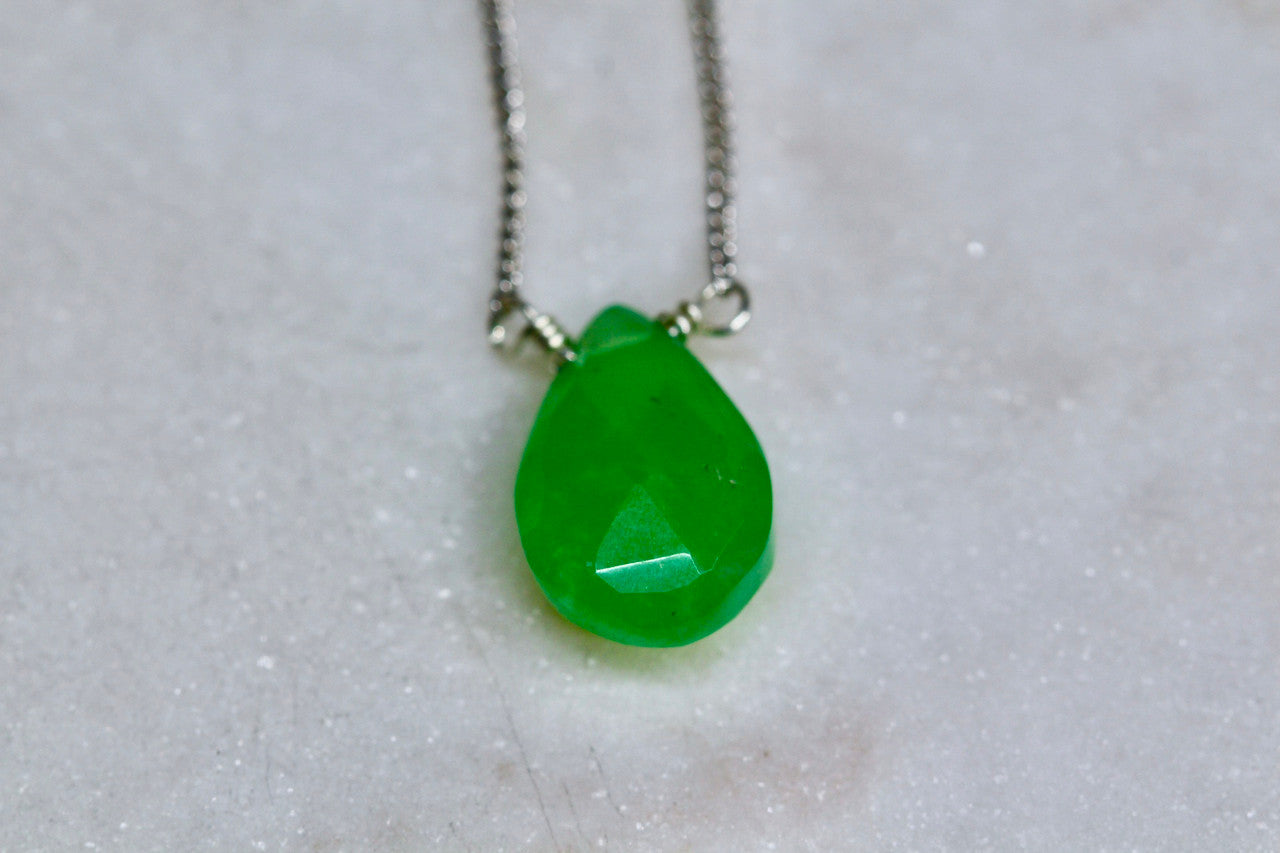 Sterling Silver Chrysoprase Pendant