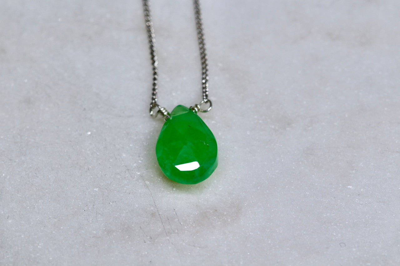 Handmade Sterling Silver 925 Chrysoprase Necklace