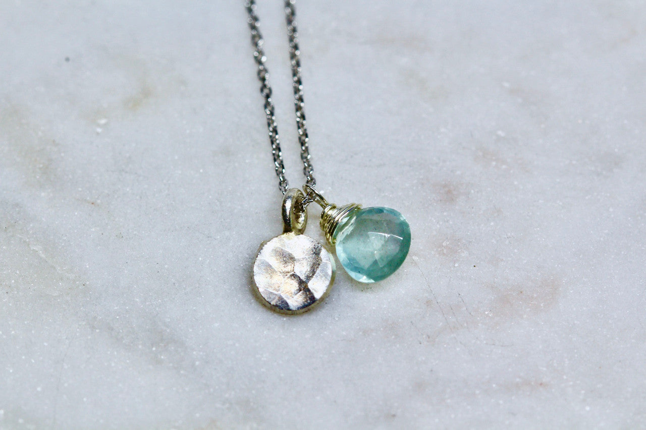 Sterling Silver 925 Aquamarine Necklace