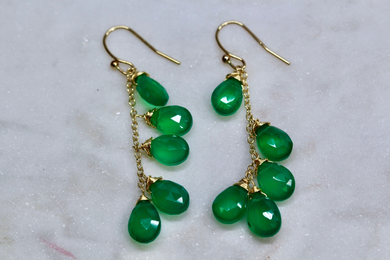 Unique Green Gemstone Earring