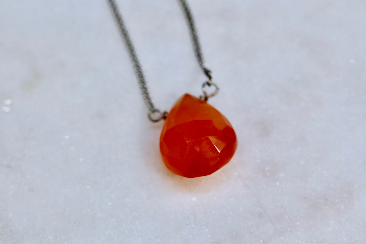 Handmade Sterling Silver 925 Carnelian Necklace