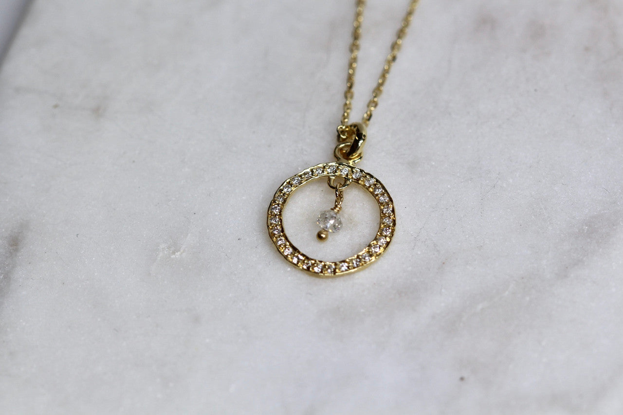 14K Yellow Gold Diamond Necklace