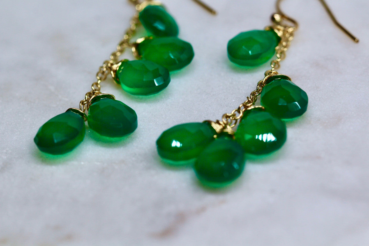 Green Onyx Gemstone Earring