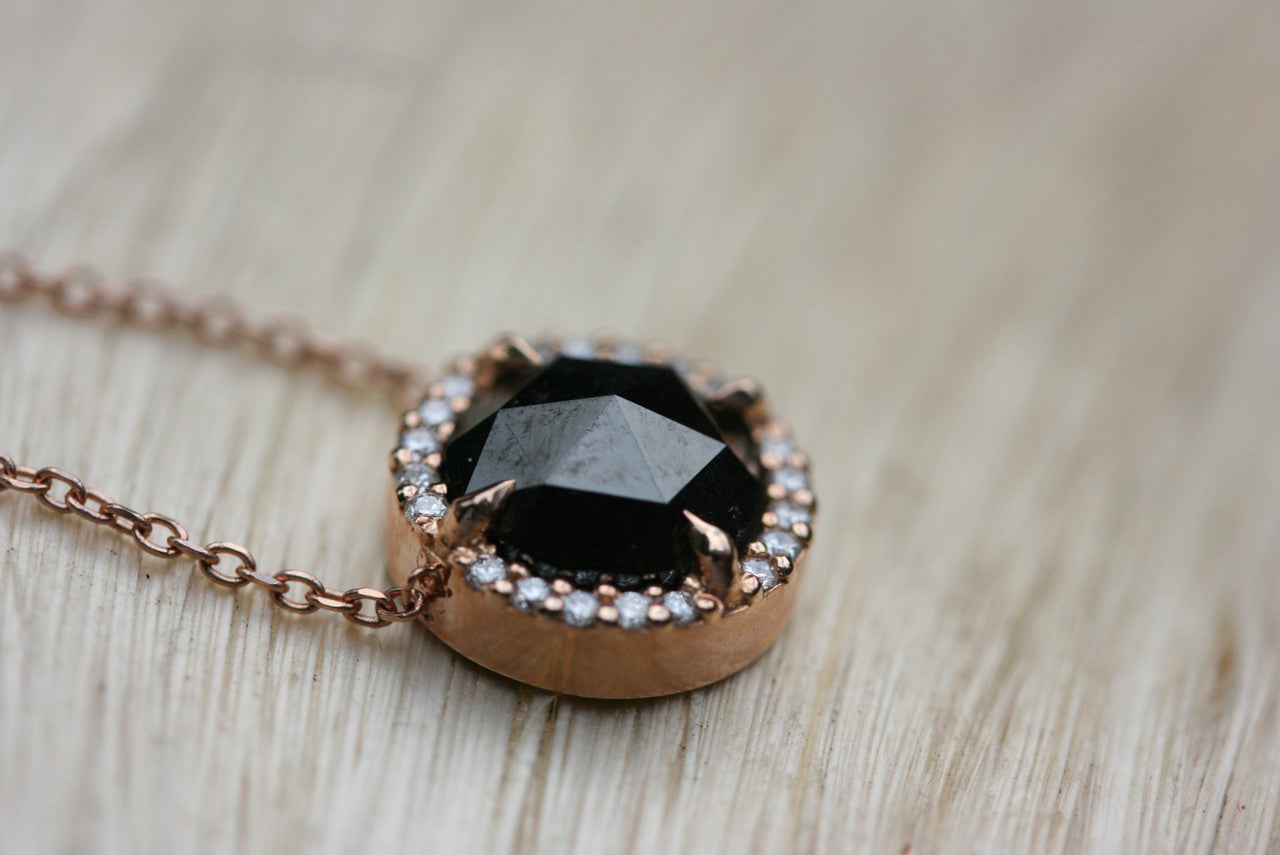 Hand Crafted Rose Gold Diamond Necklace!