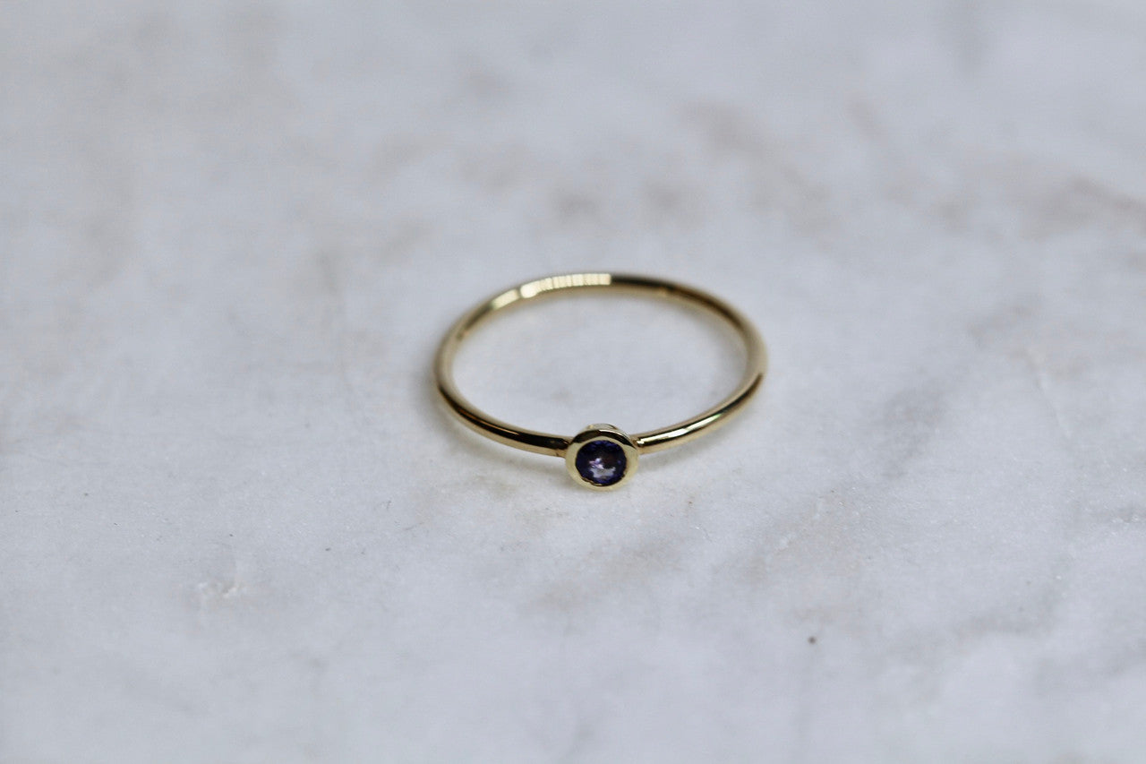 14K Yellow Gold Handmade Sapphire Gemstone Ring