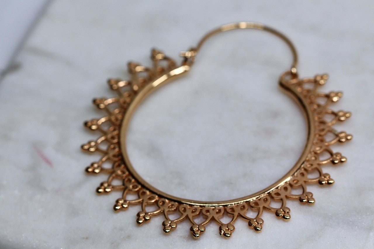 Handmade 14K Rose Gold Hoop