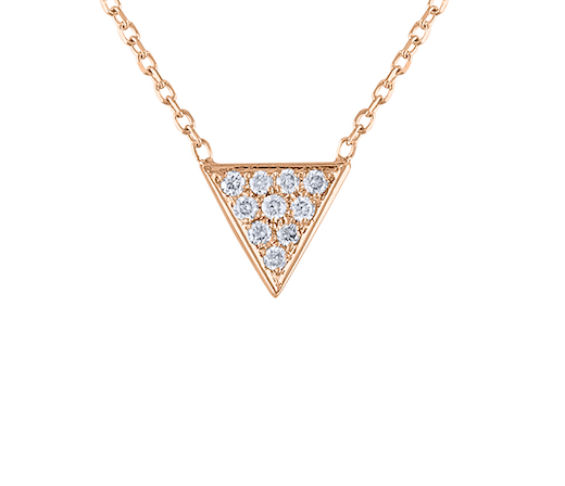 14K Rose Gold Triangle Diamond Necklace