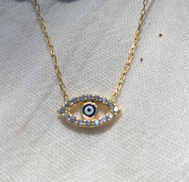 Exquisite Evil Eye Gold Necklace 