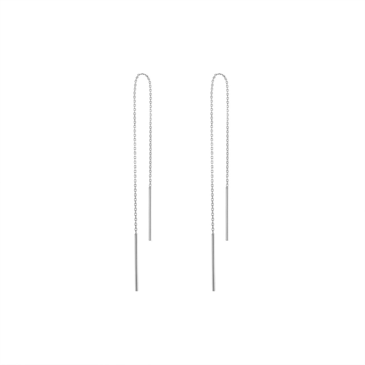 14K White Gold Wire Threader Earrings