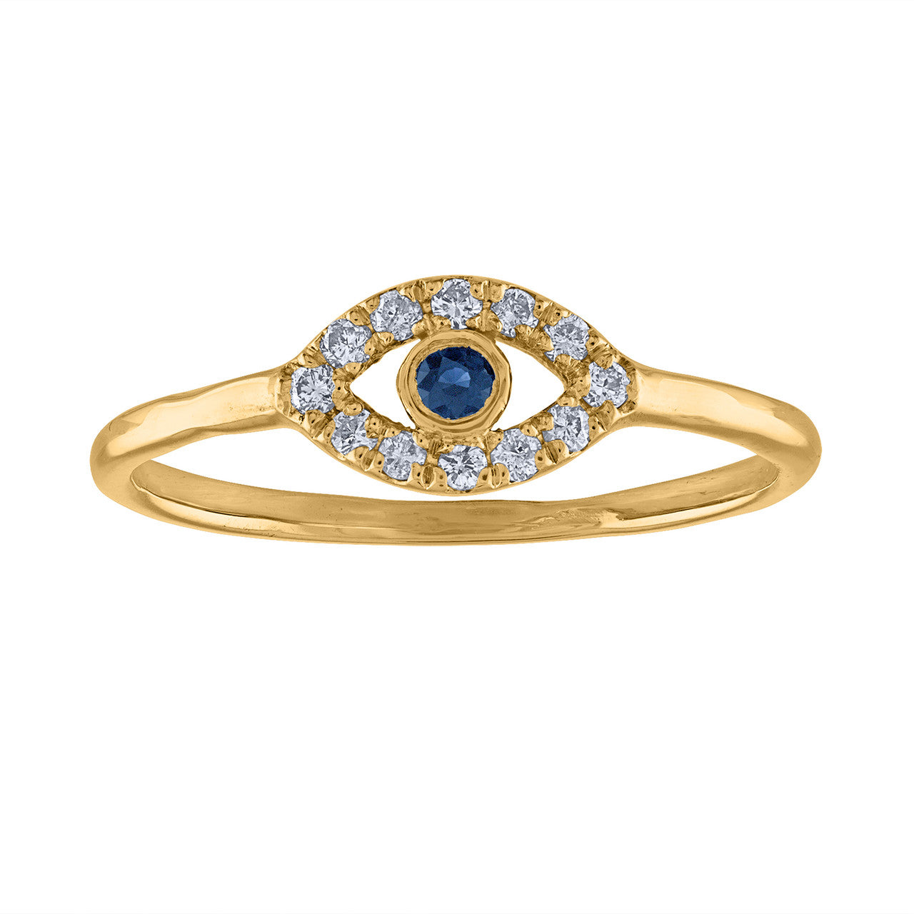 14K Yellow Gold Evil Eye Ring, Handmade Evil Eye diamond Ring, Evil Eye Ring, Pinky Ring, Protection Ring, Gold Diamond Ring , Third Eye Ring